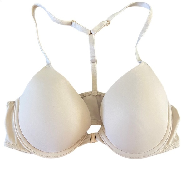 Victoria’s Secret Pink padded front closer bra Y shape straps on back size 34B - Picture 1 of 4